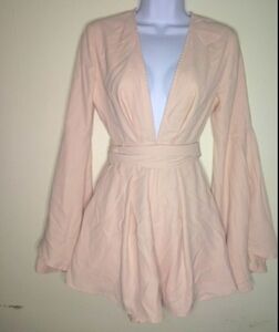 Blush Run Around jumper with a deep drop with a v-neck front